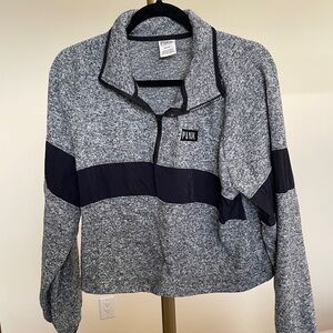 PINK Victoria's Secret Women's Black and Gray Cowl Top